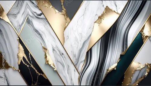  a black and white marble wall with gold accents and a black and white marble background with gold accents and a black and white marble pattern. generative ai