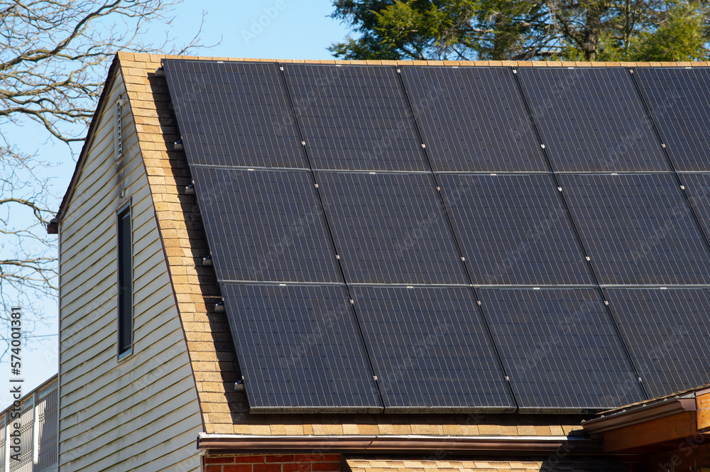 Fototapeta premium solar panels on the roof