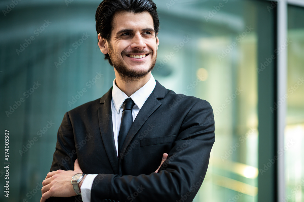 Young businessman outdoor smiling confidently Young businessman outdoor smiling confidently