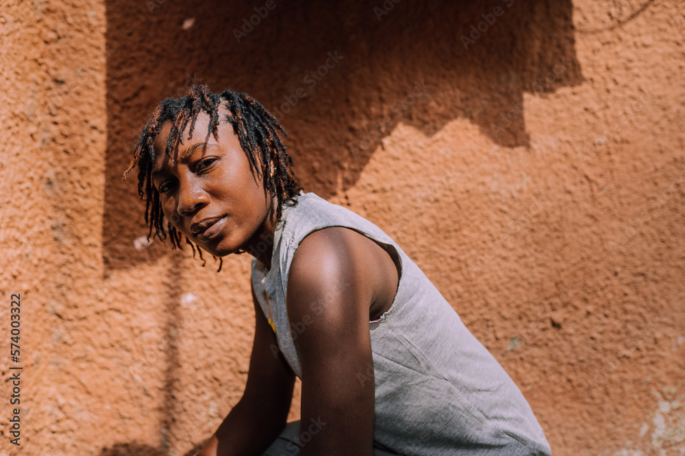 Portrait of a queer masculine black woman Portrait of a queer masculine black woman