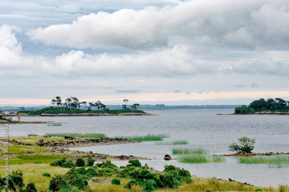 Fototapeta premium Northeast over Lough Mask, County Mayo, west Ireland, from near Toormakeady