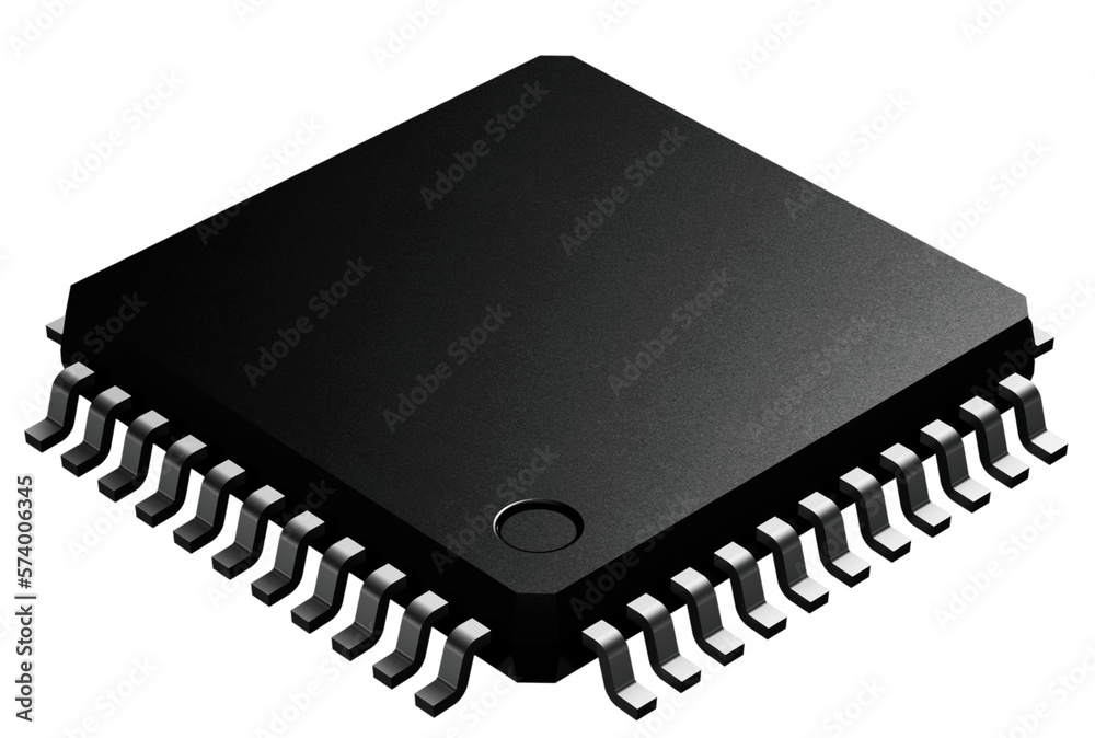 Small Black Microchip 3d rendering Small Black Microchip 3d rendering