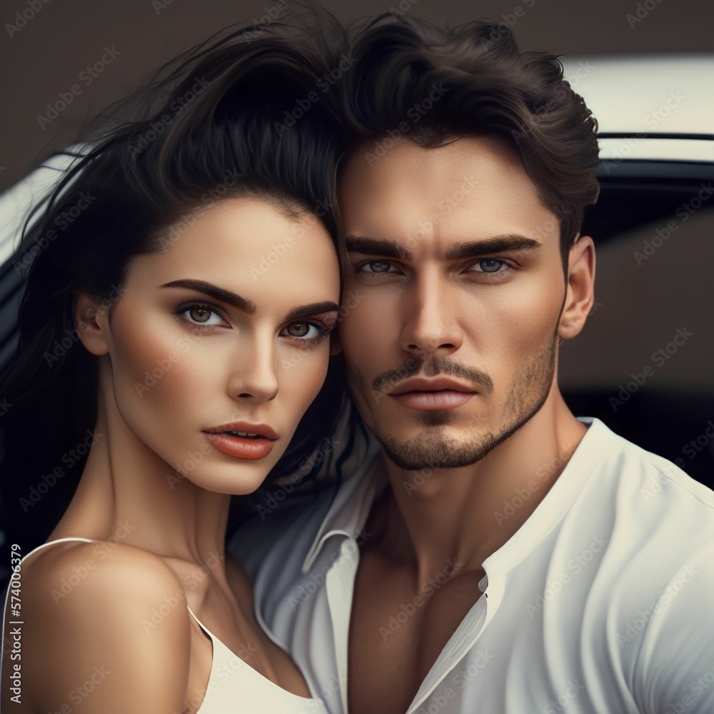 Couple on the car Couple on the car