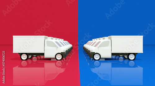 Truck Car Illustration. Grandmax Car. Logistic transportation. 3D Rendering. photo