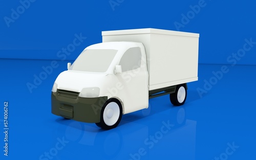 Truck Car Illustration. Grandmax Car. Logistic transportation. 3D Rendering.