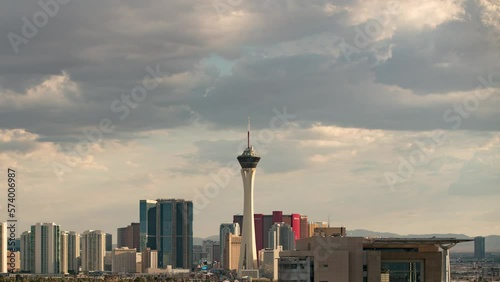 Las Vegas Strip Sunset Skyline Cityscape Time Lapse Nevada USA