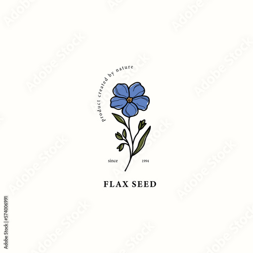Line art flax seed drawing

