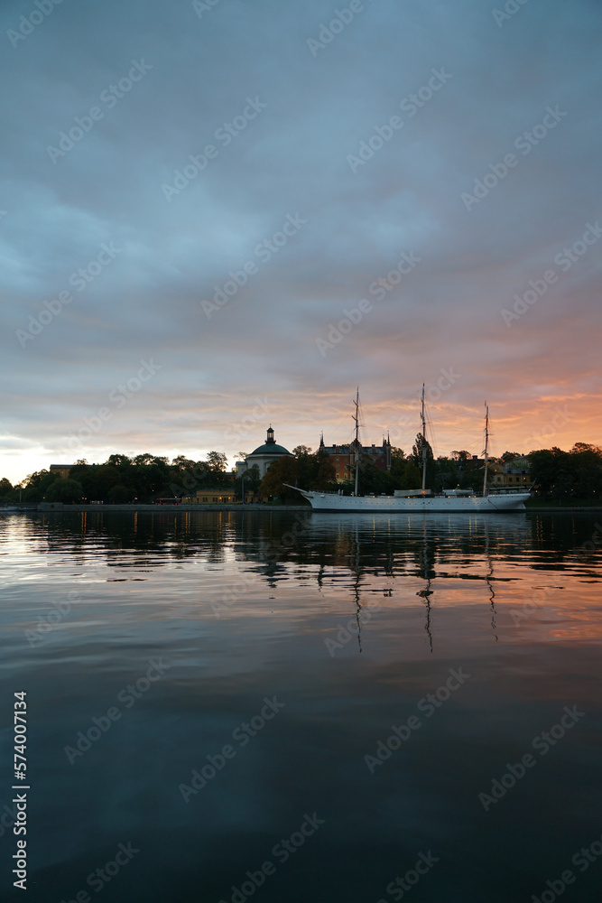 Watching the beautiful sunrise in Stockholm, Sweden