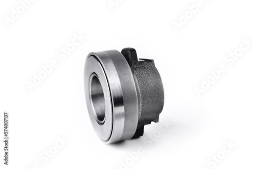 car clutch release bearing, selective focus, white background