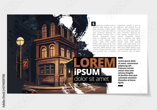 Brochure, ebook or presentation mockup ready for use, vector illustration easy to editable