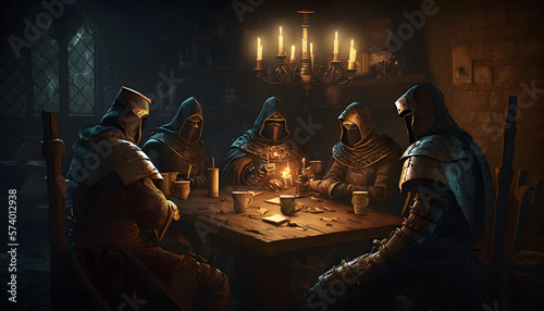 Knights in a tavern 