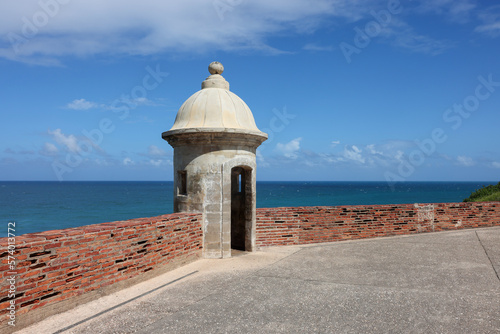 A sentry tower at the fortress of Castillo San Cristobal, San Juan, Puerto Rico