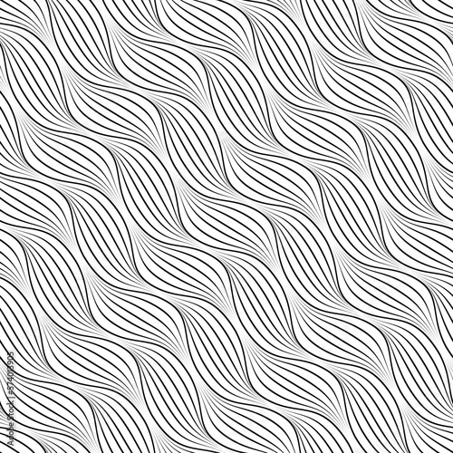 Vector seamless texture. Modern geometric background with wavy lines . 