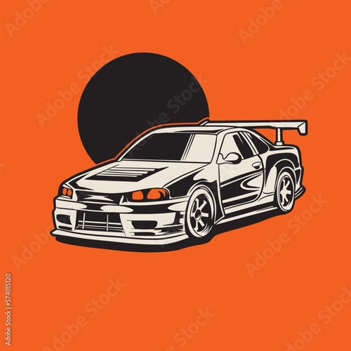 Car Vector Illustration For Conceptual Design. Suitable for posters, stickers, t-shirt prints, and banners.	