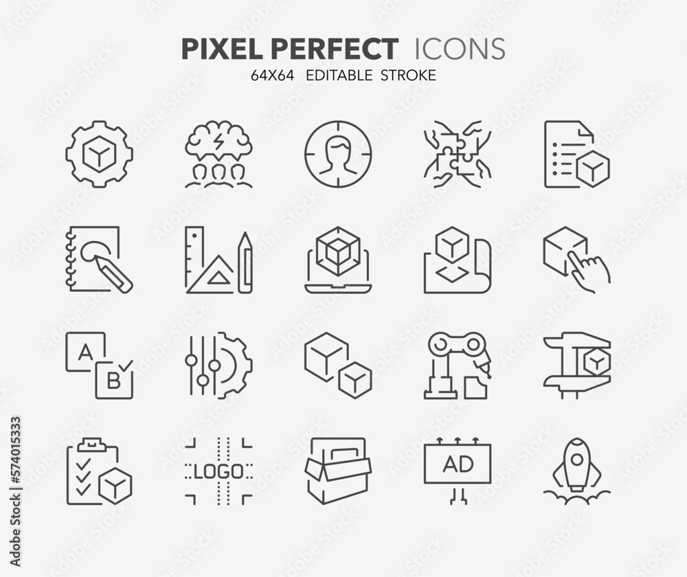 product development thin line icons