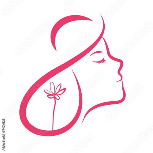 women icon with flower   vector symbol