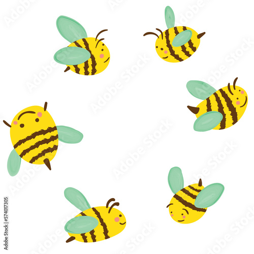 Ilustraci  n sin fondo en PNG  de abejas o avispas volando  como dibujos animados y pintura digital.