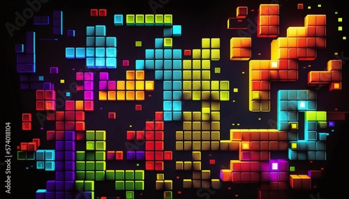 Tetris game background. photo