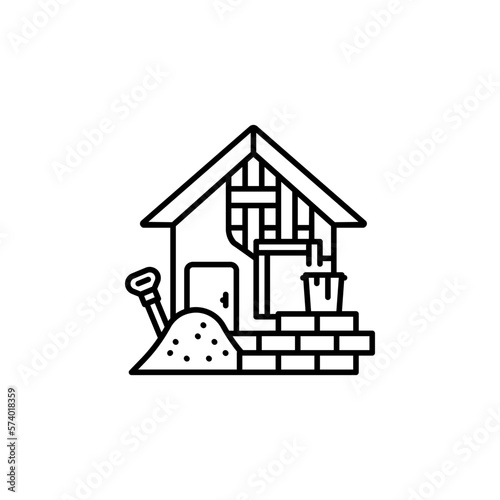 construction vector icon. real estate icon outline style. perfect use for logo, presentation, website, and more. simple modern icon design line style