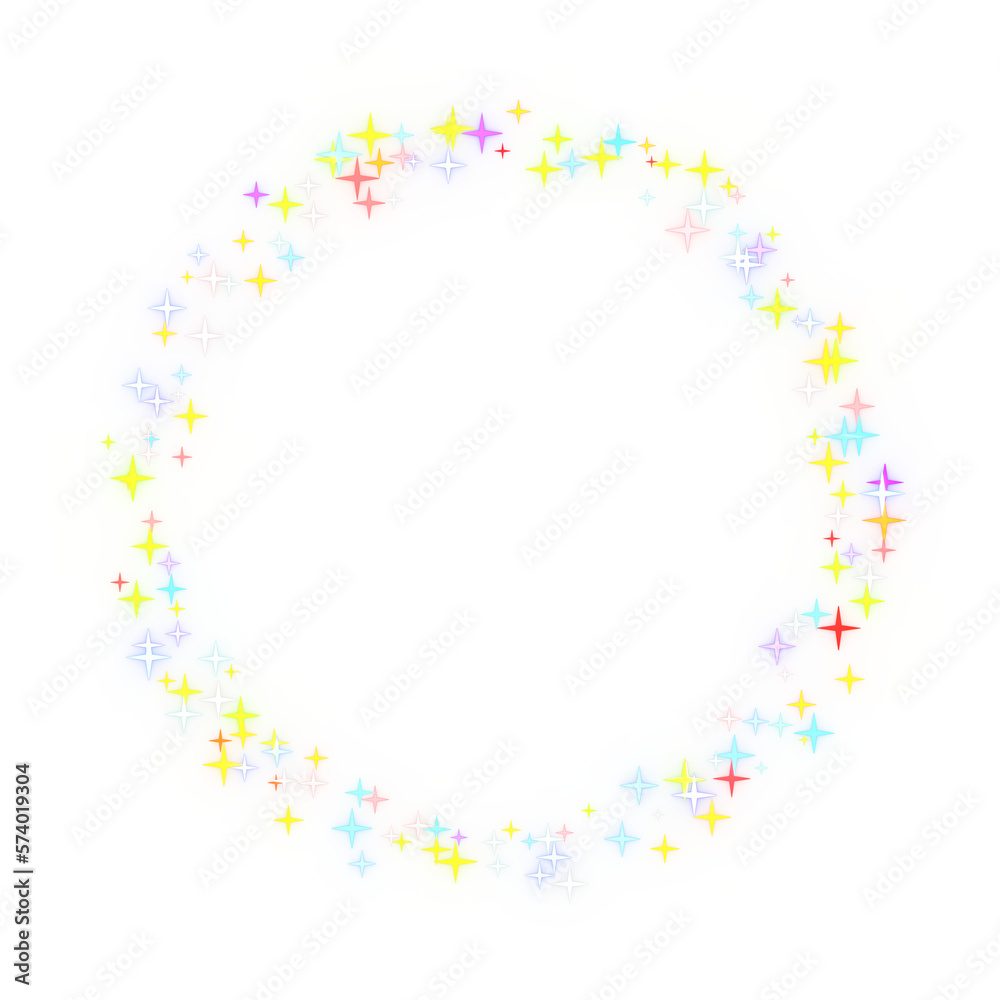 Glittering stars' wreath. 3d rendering.	