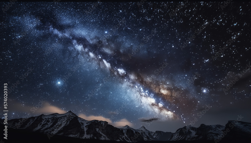 a starry night sky with the Milky Way galaxy in the background