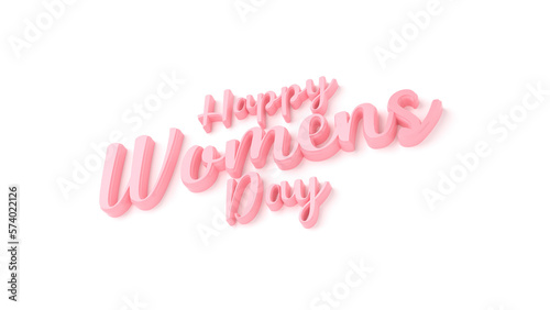 World Women's Day card. 3d render. happy women's day