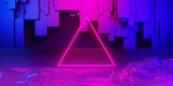3d illustration rendering of futuristic cyberpunk city, gaming wallpaper scifi background, a esports gamer vs banner sign of neon glow, versus player challenge
