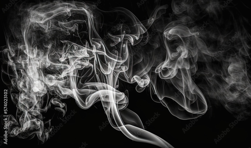 a black and white photo of smoke on a black background. generative ai a black and white photo of smoke on a black background. generative ai