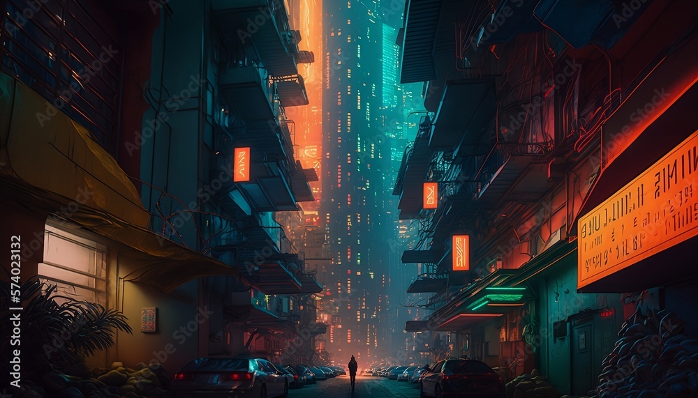 Altered Carbon City: Colorful Noir Steampunk Realism