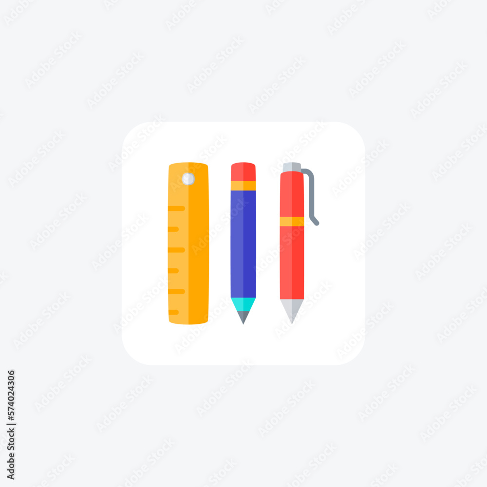 Scale, pencil�fully editable vector Flat Icon 