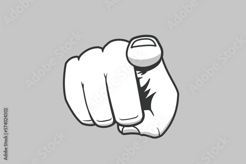 Hand pointing finger into observer vector illustration