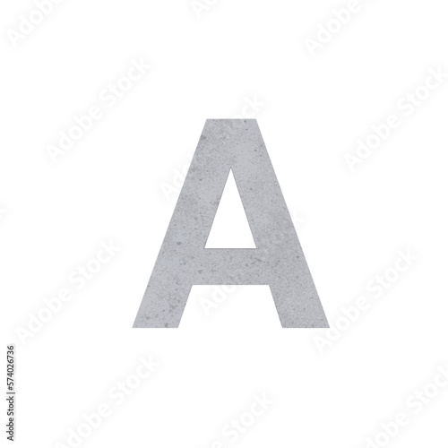 A alphabet letters cement concrete isolated. Alphabetical font. Grunge 3D, realistic vector illustration