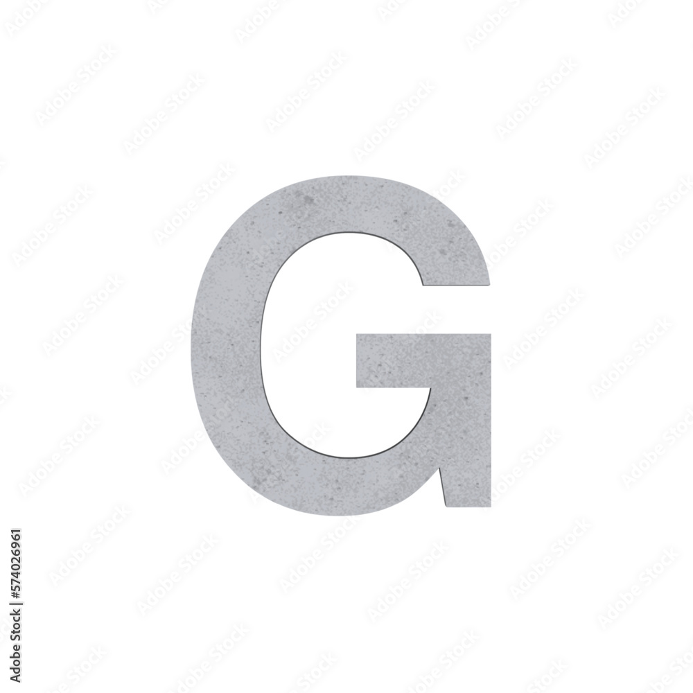 G alphabet letters cement concrete isolated. Alphabetical font. Grunge 3D, realistic vector illustration G alphabet letters cement concrete isolated. Alphabetical font. Grunge 3D, realistic vector illustration