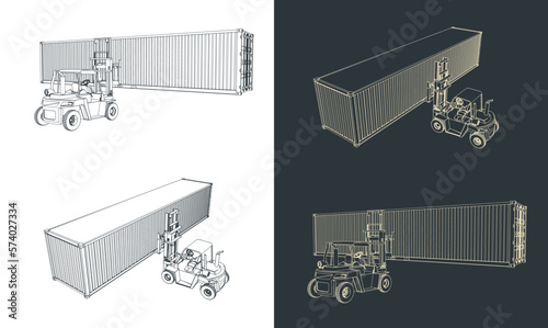 Forklift and container