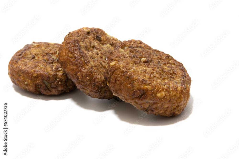 Frikadellen (squashed meatballs) isolated on a white background. German food concept. Frikadellen (squashed meatballs) isolated on a white background. German food concept.