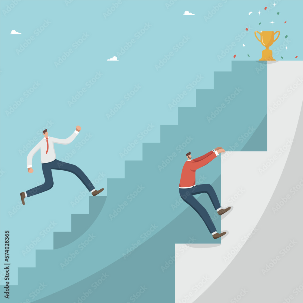 Step to business development, ladder of success, progress, improvement or development, growth path, career path concept, various motives and ways of business people to achieve goals. Step to business development, ladder of success, progress, improvement or development, growth path, career path concept, various motives and ways of business people to achieve goals.