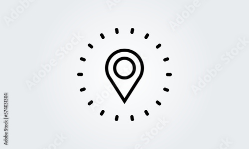 icon simple line Pin, Logo point location Vector illustration symbol design