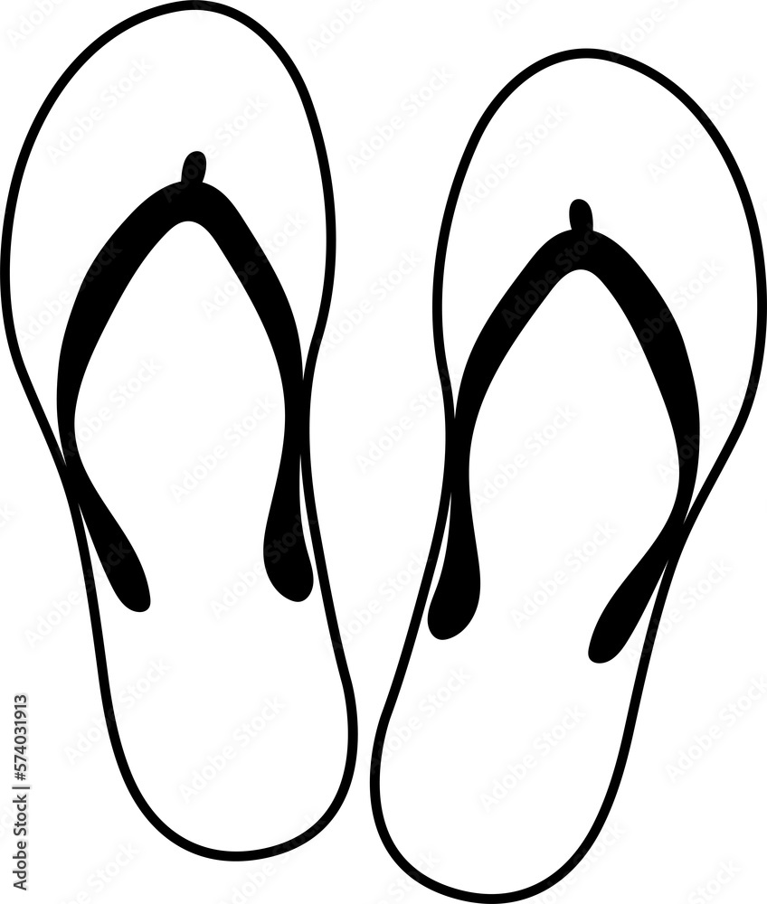 Flip flops line icon. Summertime vacation attribute. PNG Flip flops line icon. Summertime vacation attribute. PNG