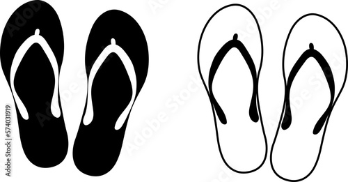 Flip flops icons. PNG photo