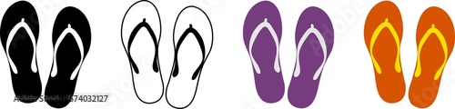 Flip flops icons. PNG image