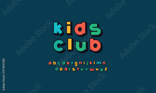 Beautiful Colorful 3D Kids logo Fonts, Creative Typography Fonts for Children's Books, Educational Materials, and Fun Projects" Letters, Numbers and Symbols for Kids. Colorful 3D kids alphabet design 