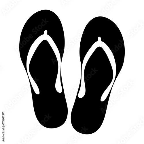 Pair of flip-flop fashion sandal icon. Footwear symbol. Vector illustration isolated on white background