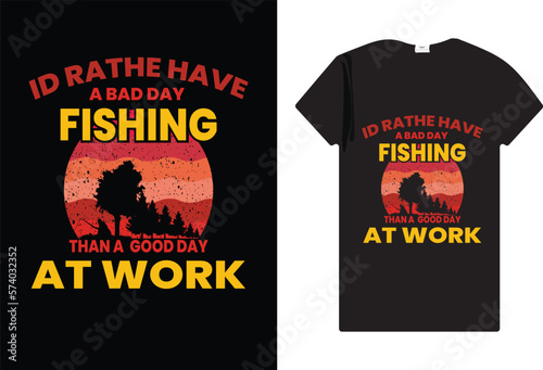 FISHING t shirt design template Colorful fishing vintage emblem with inscription perch fishing rod and lure isolated vector illustration 