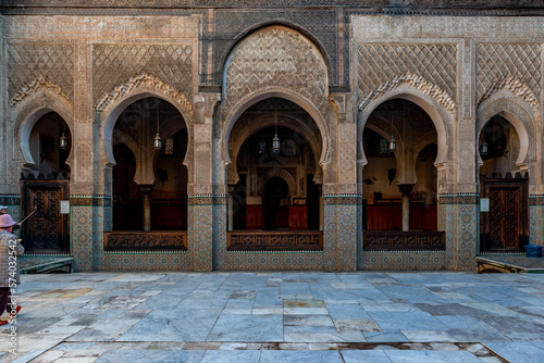 Al-Attarine Madrasa, Fes medina, Morocco. It was built by the Marinid sultan Uthman II Abu Said in 1323-5. photo