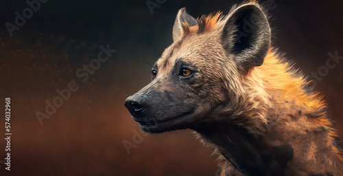 portrait of Spotted hyena Crocuta crocuta, Created using generative AI tools