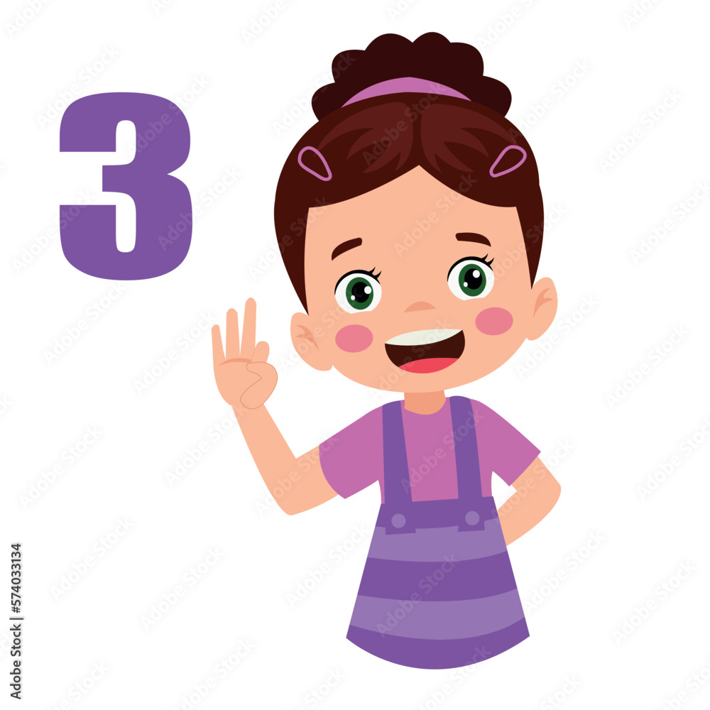 Cute little boy is studying math by counting his finger Cute little boy is studying math by counting his finger