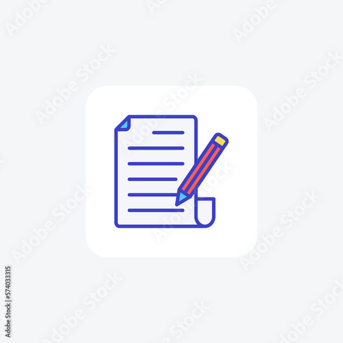 Lecture, homework fully editable vector fill icon 