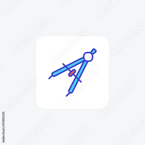 Compass, angle fully editable vector fill icon 