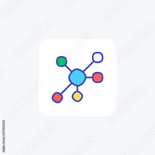 Big data, connection, network, science fully editable vector fill icon 
