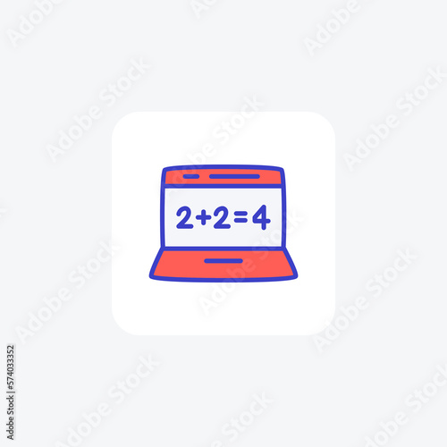 Laptop, computing, working, freelancing fully editable vector fill icon 